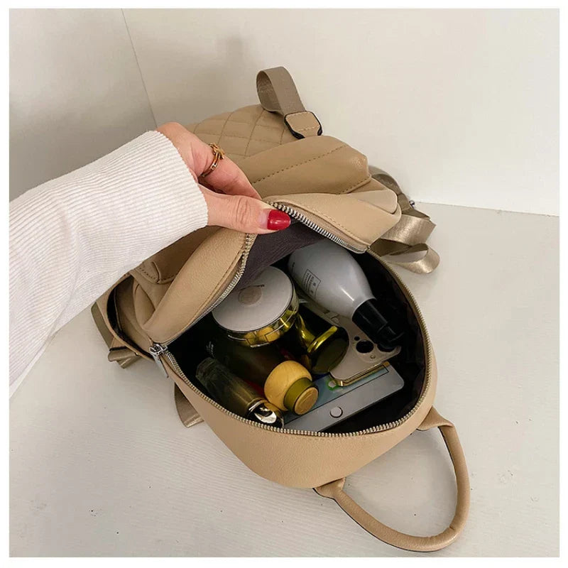 Embroidery Name Backpack Women's PU Bag Fashion Ladies Gift High Quality PU Backpack Personalized Girls Outdoor Small Backpack
