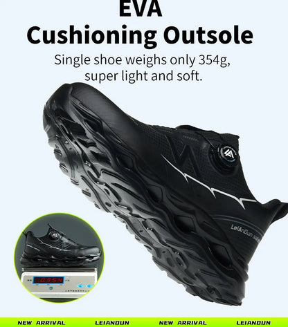 Rotary Button Design for Professional Use Men's Safety Work Shoes Anti-Impact Anti-Piercing Fashionable Sports Style