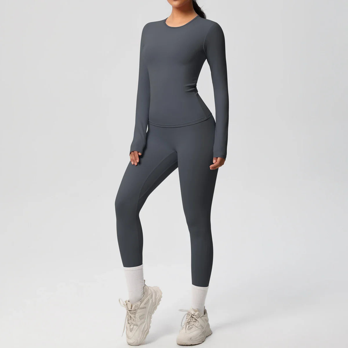 2 PCS Sportswear Yoga Set Gym Clothes Yoga Suits For Women Fitness Set Tracksuits Sports Long Sleeve Crop Top Gym Leggings