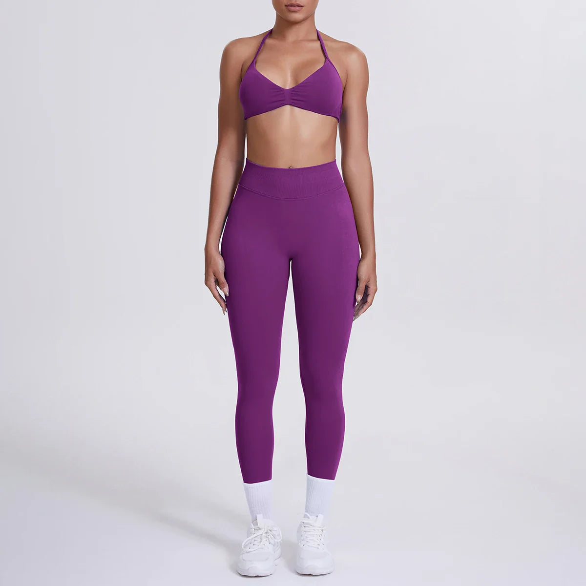 Women 2pcs Patchwork Sport Yoga Suit Training Sleeveless Sport Gym Tops Tummy Control Slimming Booty Leggings Yoga Suit Sports
