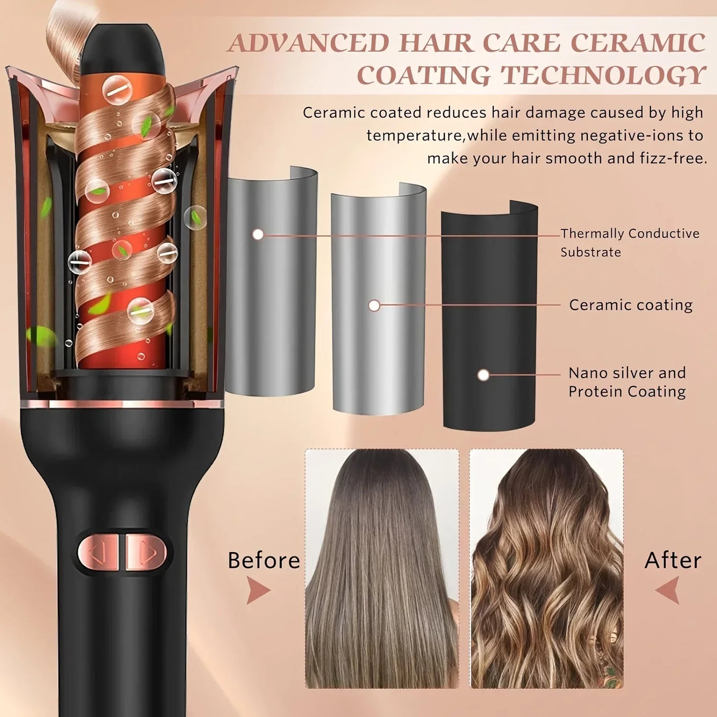 Professional curling irons Ceramic auto-rotating air curling irons Air spinning rod styler Curling irons Styling tools