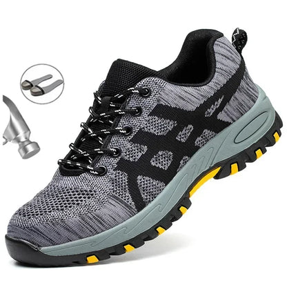 Men's Lightweight Breathable Safety Shoe Steel Toe Cap Anti-drop Anti-piercing Safety Boots for Construction Site Wear-resistant