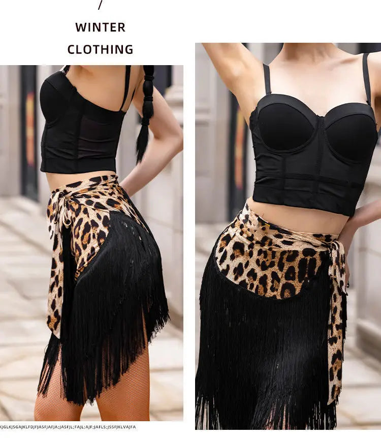 Adult Women's Latin Dance Practice Costume Skirt ter Ne Svel High Waist A-Line Long Dr Irregular Square Dance A...