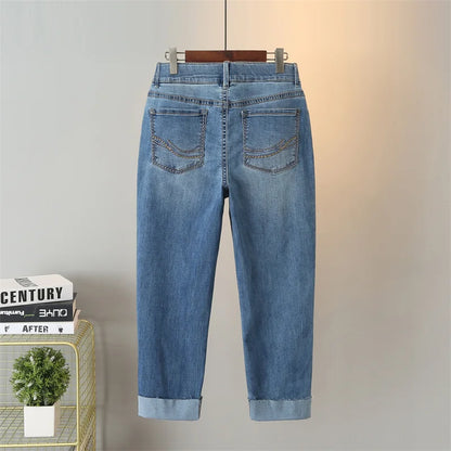 Large Size Jeans Women's Ankle-Length Pants