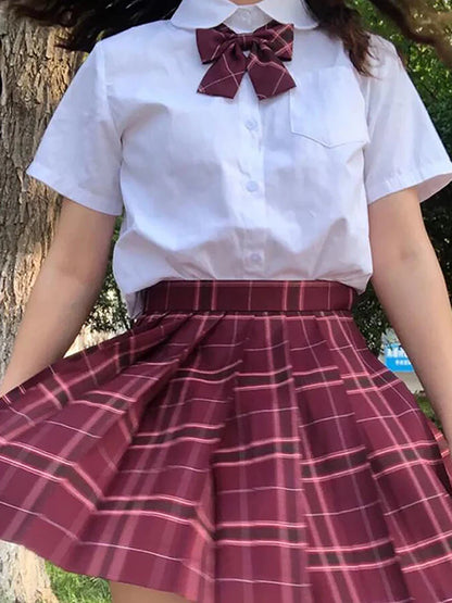 Plaid Women Pleated Skirt Bow Knot Summer High Waist Preppy Girls Dance Mini Skirt Cute A Line Harajuku Sexy Japan Faldas