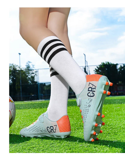 New Hot Children Football Boots Outdoor Trainers Soccer Shoes for Kids Boys Girls Hook Loop Football Cleats Futsal Sneakers28-39
