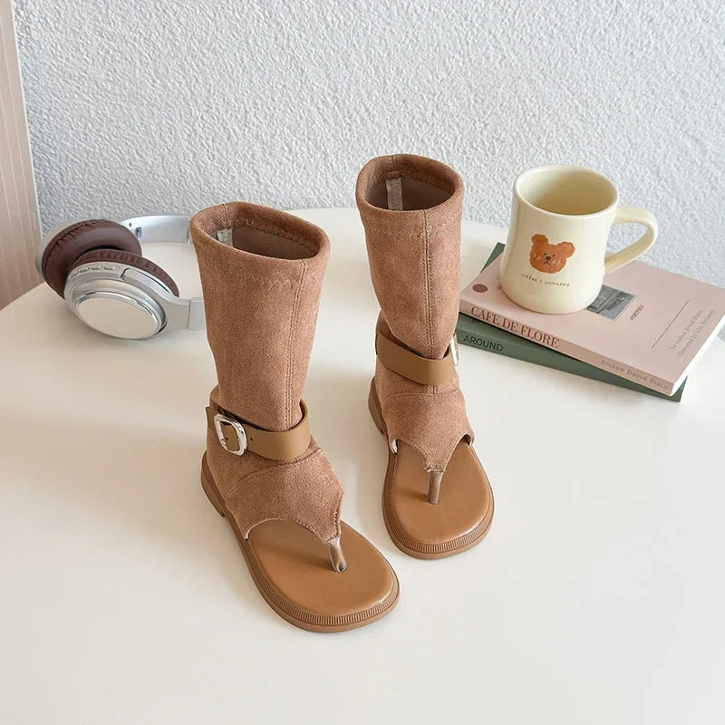 Children Casual Sandals for Girls 2025 Summer New Fashion Korean Style Soft Bottom Anti-slippery Versatile Trend Cool Flip Flops