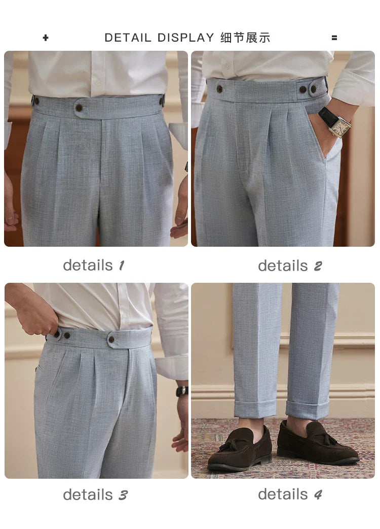 Neapolitan-Style Men‘s Cuffed Ankle Trousers | Slim Fit | Spring/Summer New Arrival