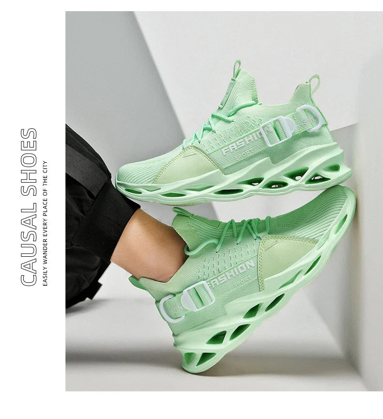 Tênis Masculino de Malha Respirável Casual Sapatos Masculinos Unissex Leve Macio Sola Grossa Buraco Sapatos de Casal Tênis Atlético Sapatos Femininos