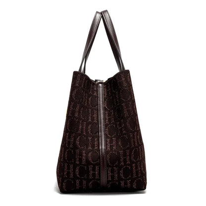 Women's Handbag Large Capacity Women's Simple Daily Commute Versatile Solid Color Letter Printed Design Shoulder Bag