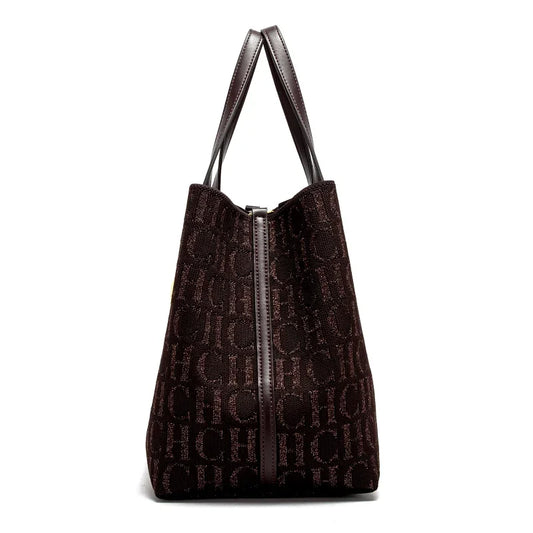 Women's Handbag Large Capacity Women's Simple Daily Commute Versatile Solid Color Letter Printed Design Shoulder Bag