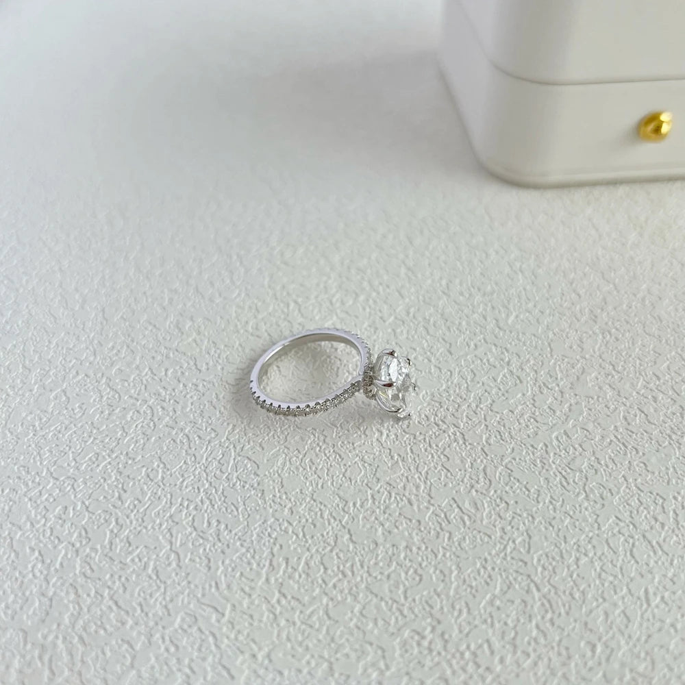 18K Gold Plated 925 Sterling Silver Crushed Ice Cut Lab Sapphire Gemstone Wedding Party Fine Jewelry Rings Wholesale