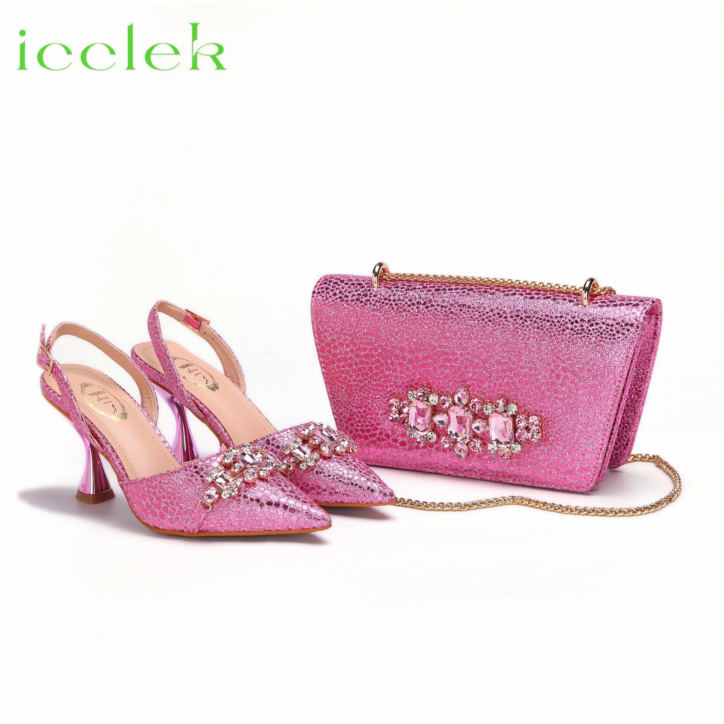 Sky Blue New Shoes and Bags Matching Set Nigerian Women Heels for Women Party Italian Design Wedding INS Design