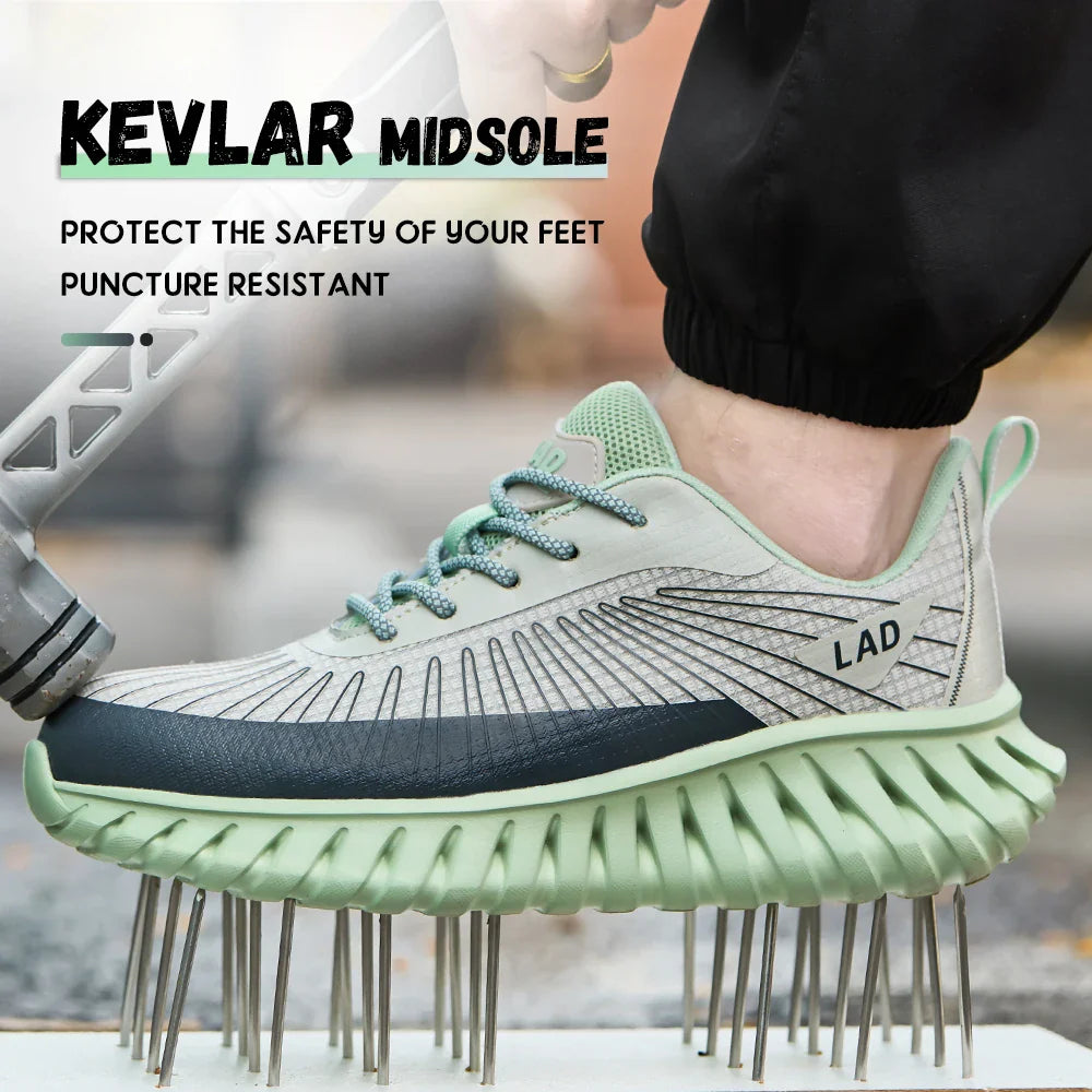 Ultra light soft soled safety shoes for men, anti smashing, comfortable and shock-absorbing work shoes