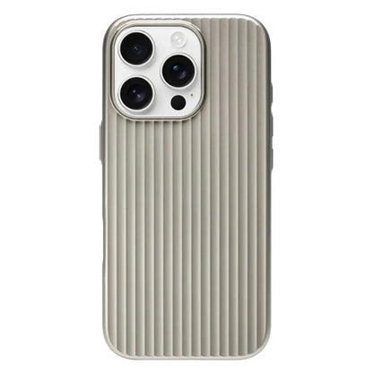 Stripes Metallic Paint Armor Case For iPhone 17 Air 16 15 14 13 Pro Max Shockproof Camera Protective Slim Matte PC Funda