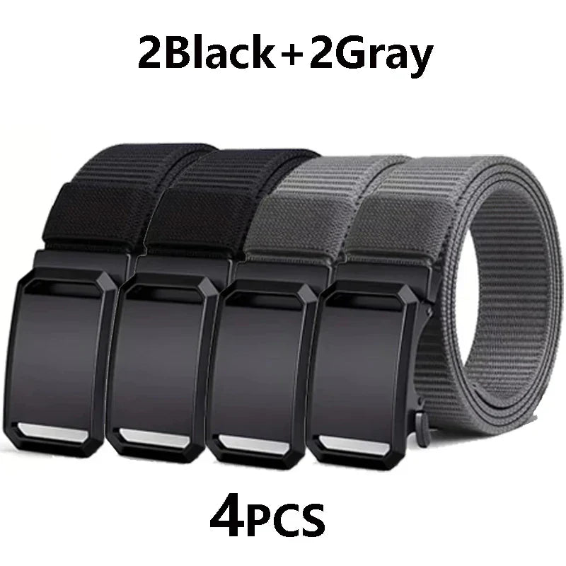 Tactical Belt For Men Canvas Automatic Buckle Belt Man Durable Casual Outdoor Hunting Adventures Training Pants Waist Belt Golf