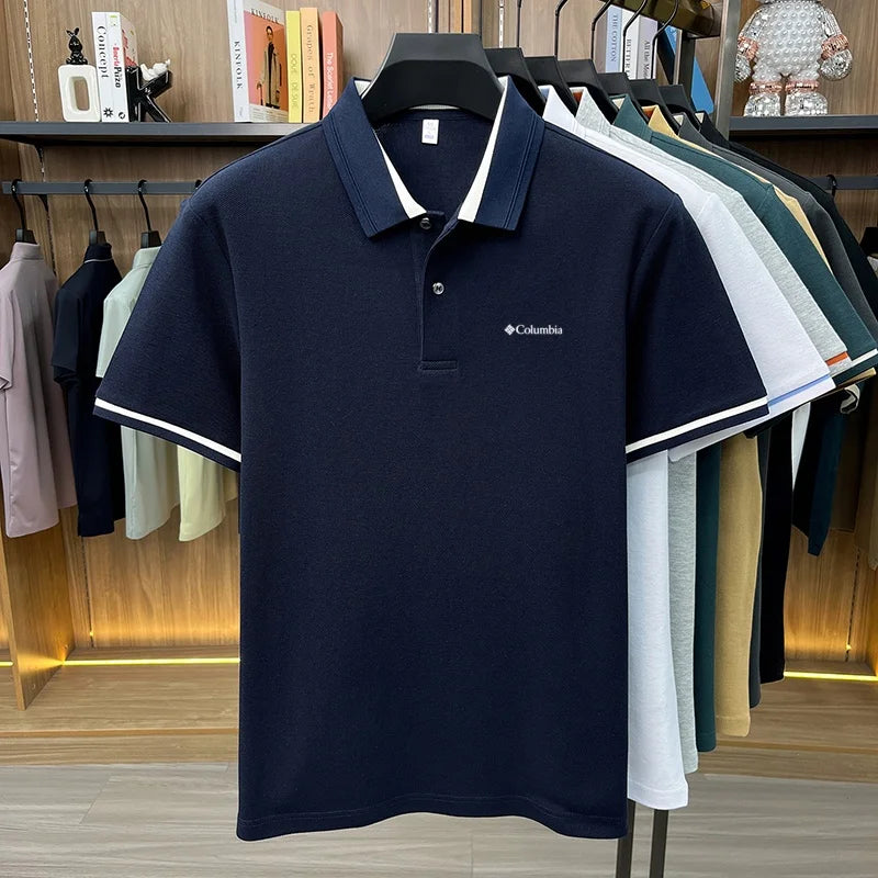 Summer hot search brand new 100% pure cotton comfortable polo shirt personalized men's letter embroidery best-selling short top