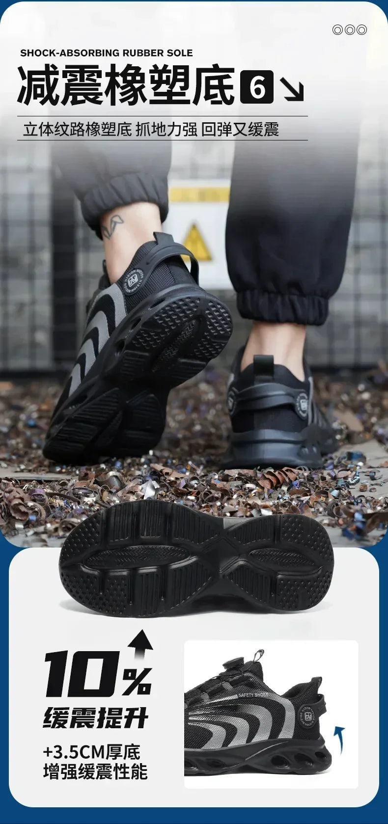 New Safetys Shoe Rotating Button Work Shoes Men Anti-smash Anti-puncture Shoes Fashion Men Sport Shoes Security Protective Boots