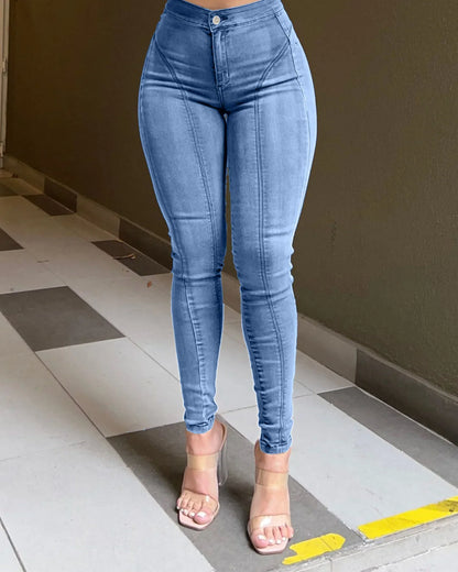 Skinny Jeans Women Mid Waist Fashion Simple y2k Pants 2023 Elegant Korean Style Clothes Pencil Pants Temperament Hot Selling