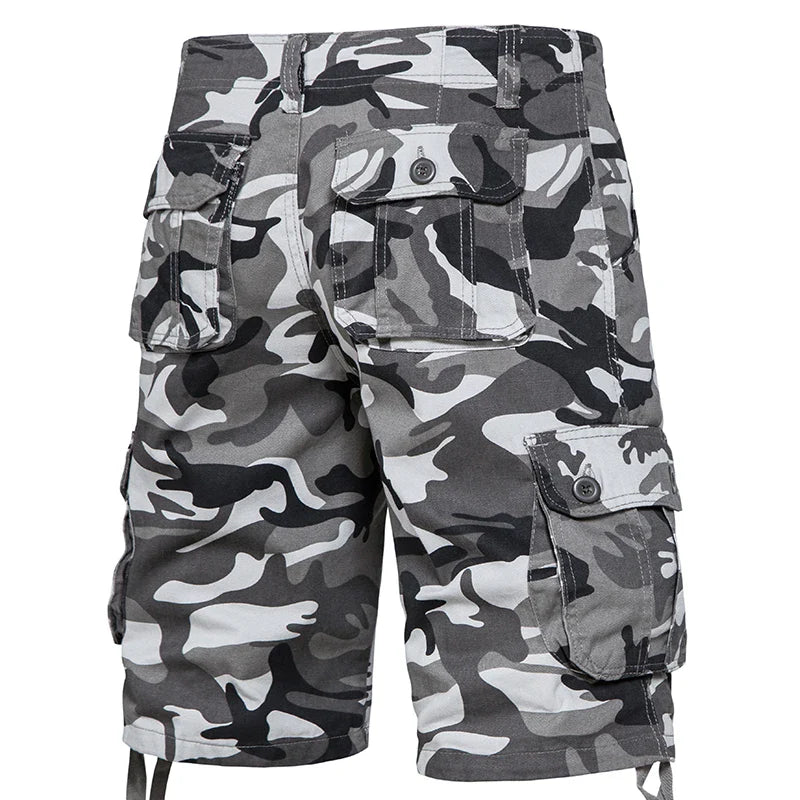 Men's Camo Shorts Summer Casual Half Pants Camouflage Outdoor Sports Short Pants Side Pocket Cotton Breathable Shorts