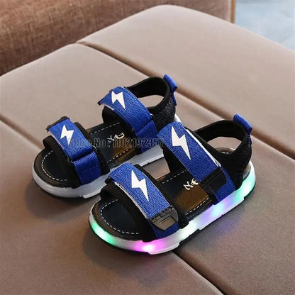 Kids Led Sandals Light Up Children Summer Glowing Sport Boys Girls Flashing Soft Beach Shoes