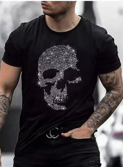 Men's Summer Casual Loose Size 100% Cotton Letter Print Round Neck Short Sleeve T-shirt Top