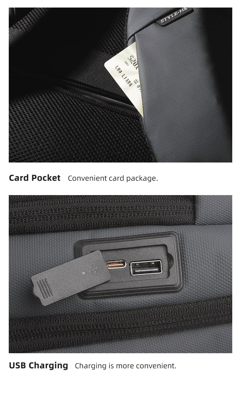 Business Backpack for Men 17 Inch Laptop Backpack with USB Port Slim Expandable Waterproof Travel Bag Large Work Computer Bag