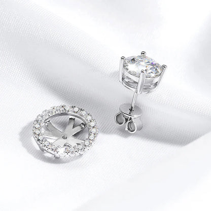 2ct+0.3ct Full Moissanite Studs Earring for Women Sparkling Diamond Wedding Party Ear Stud S925 Sterling Silver Jewelry