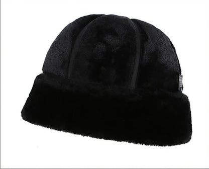 Retro Cowhide Bomber Hat Winter Keep Warm Caps Men Women Real Leather Cap Thick Velvet Dad Hat Leather Hat