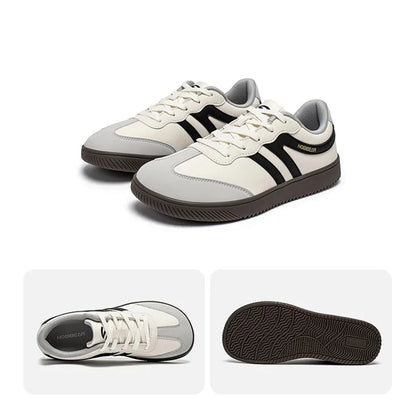 Unisex Wide Toe Shoes Artificial Leather Sneakers Casual Lace Up Retro Fashion Shoes for Women Men