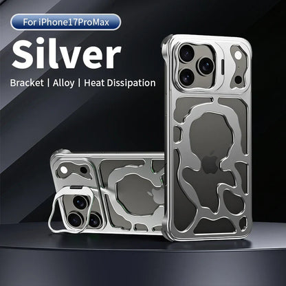 Metal Hollow Magnetic Phone Case,For IPhone 17 Pro Max iPhone Air Protective Case, Breathable And Heat Dissipating Metal Bracket