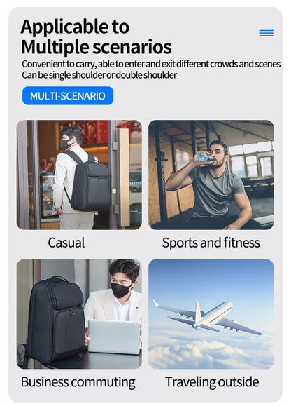 Business Waterproof Backpacks USB Charging Men Backpack Fit 15.6 Inch Laptop Travel 35L Large Capacity Backpack