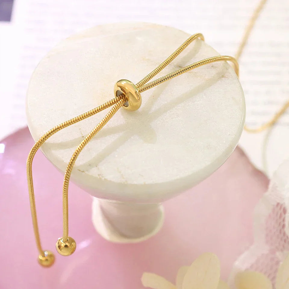 eManco Personalized Snake Chain Adjustable Y Necklace Clavicle Pendant Stainless Steel Necklace Women's Holiday Gift