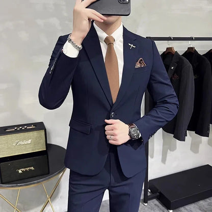 Terno Masculino Casual de Escritório Noivo Casamento Blazer Calça Social