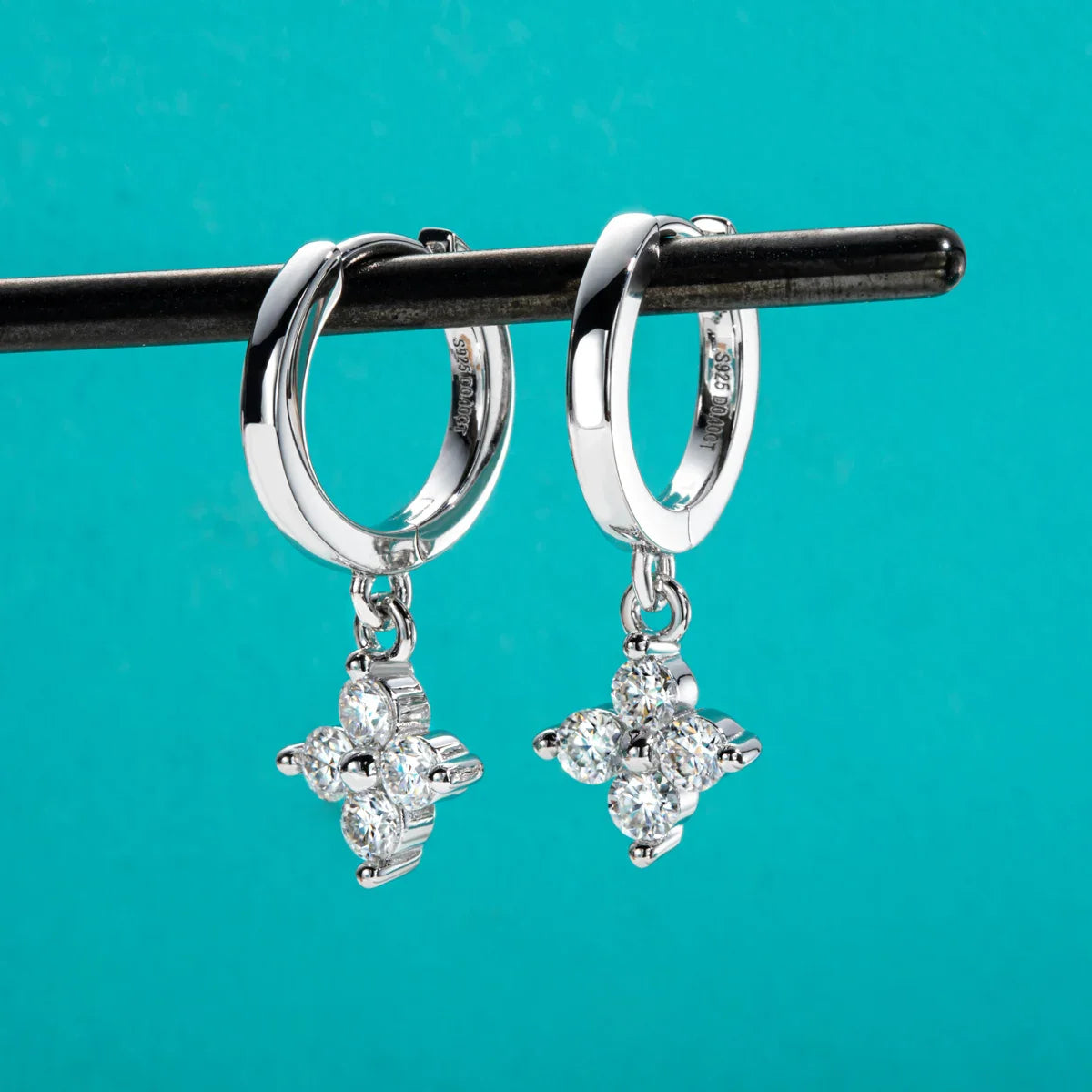 3mm Moissanite Hoop Women's Earrings Huggies  925 Sterling Silver Lab Created Diamond Drop Earrings Jewelry Wholesale