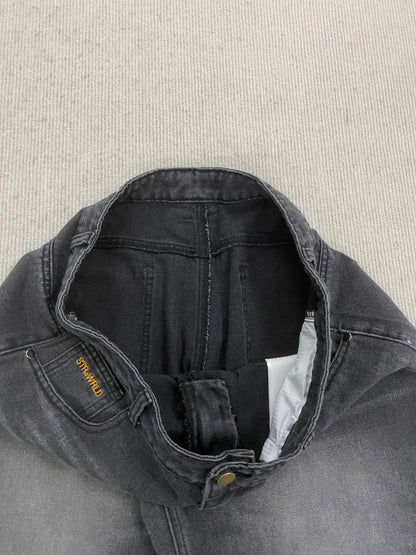 Calça jeans unissex estilo casual de rua, estilo ins, corte reto, lavagem envelhecida retrô, usada, novidade primavera 2026, street style americano.