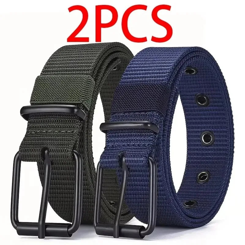 2PC Unisex Super Durable Nylon Belt With Quick Release Buckle For Daily Workwear Outdoor Sports Hiking Camping Casual Wear