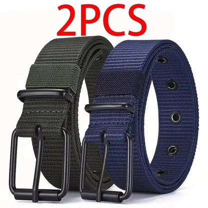 2PC Unisex Super Durable Nylon Belt With Quick Release Buckle For Daily Workwear Outdoor Sports Hiking Camping Casual Wear
