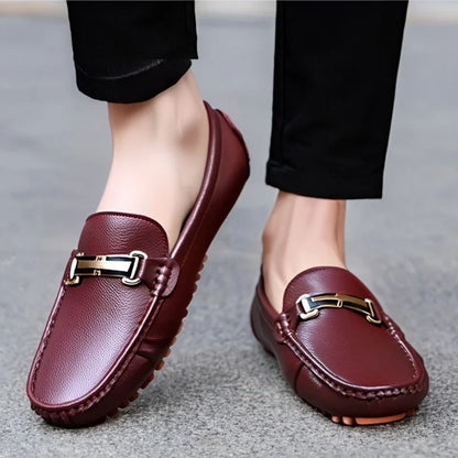 Shoes Men Handmade PU Leather Loafer Casual Driving Flats Slip-on Shoes Luxury Comfy Moccasins White Loafers Shoes for Men