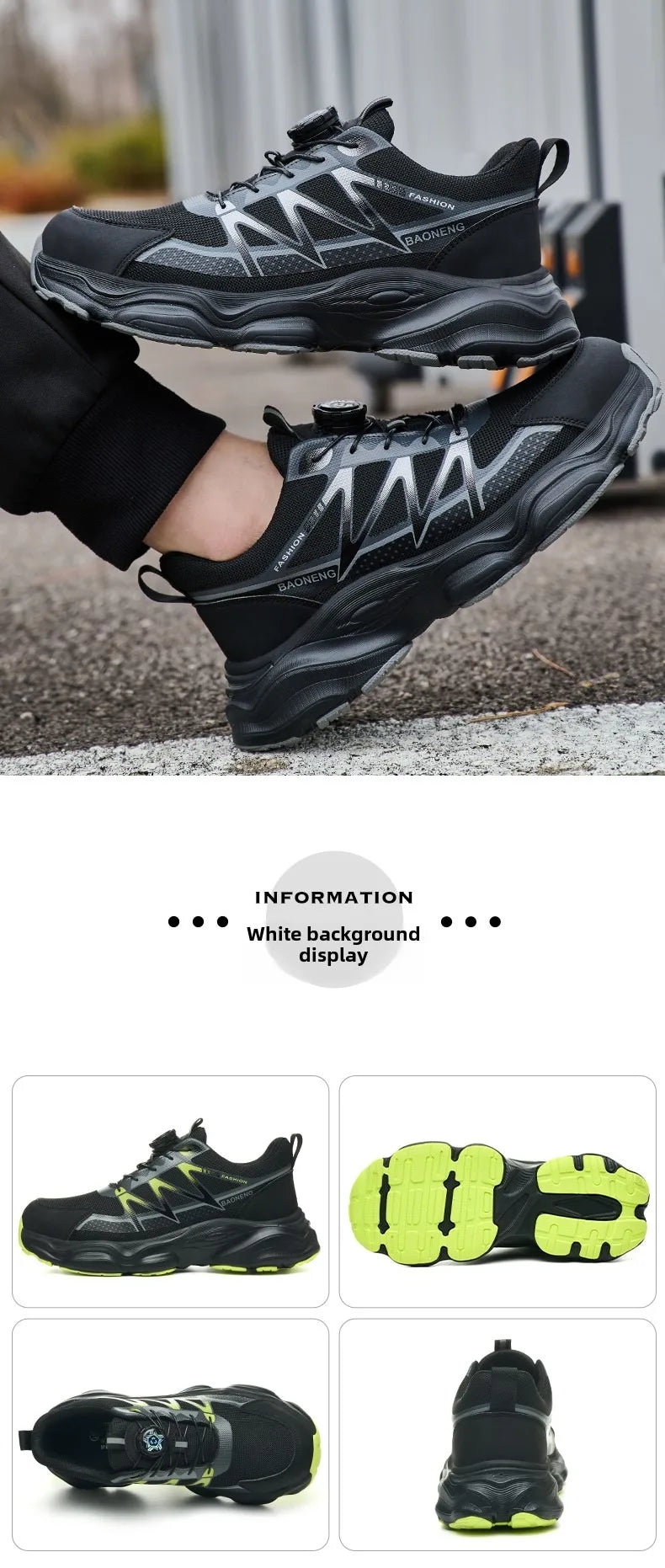 Anti Puncture Safety Shoes Steel Toe Anti Smash Lightweight Durable Slip Resistant Work Boots for Men Construction Industrial