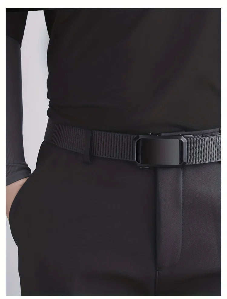 Newest Automatic Buckle Belt Canvas Tactical Waist Belt Durable Casual Outdoor Hunting Golf Adventure Training Pant Belt for Man