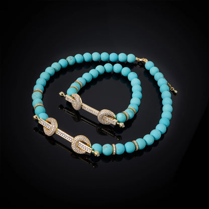 015810 Beaded Choker for Women Color Natural Stone Necklace Set Daily Wear Ceremony Engament Cocktail Party Jewelry Accessories