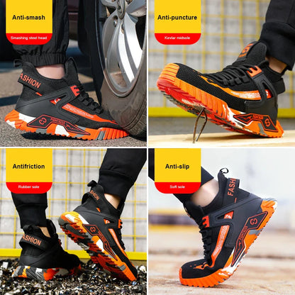 High Top Safety Protective Shoes Steel Toe Safety Shoes Men Anti-Smash Anti-Puncture Work Shoes Men Work Safety Boots fashion