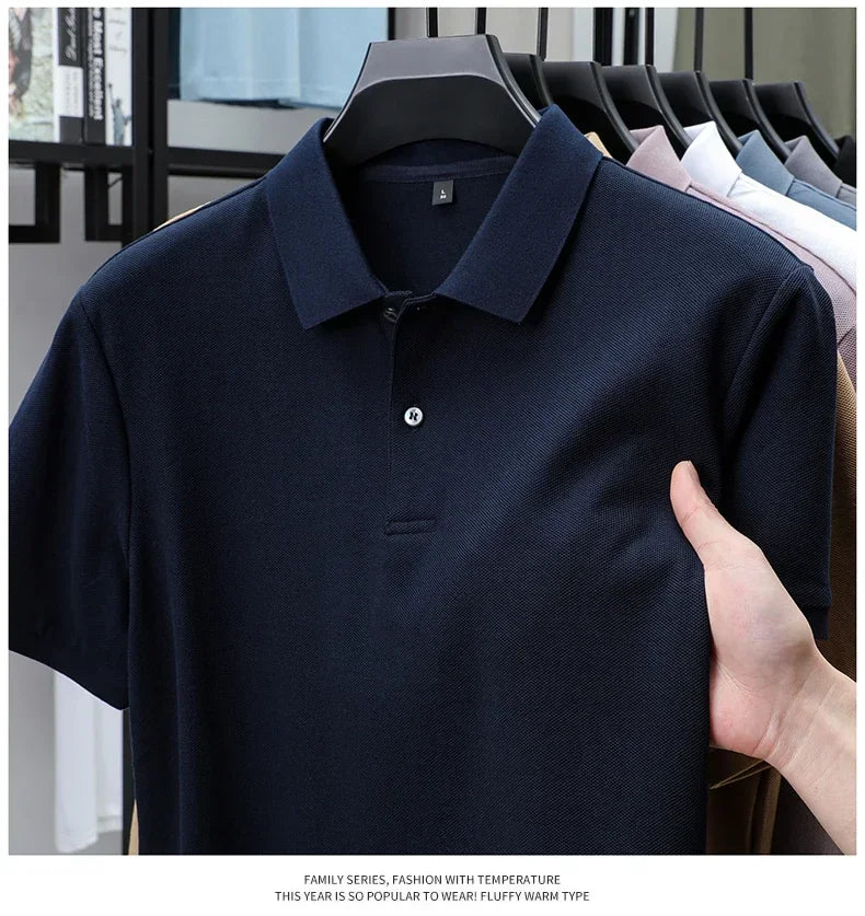 20 Colors Men's 100% Cotton Polo Shirt - Summer Casual Breathable Tee,Ideal for Golf and Sports,Business Casual,Silk-Like Finish
