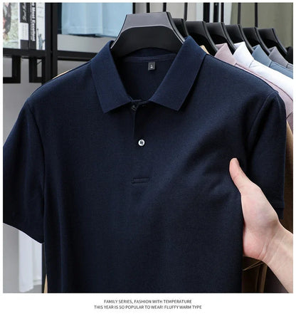 20 Colors Men's 100% Cotton Polo Shirt - Summer Casual Breathable Tee,Ideal for Golf and Sports,Business Casual,Silk-Like Finish