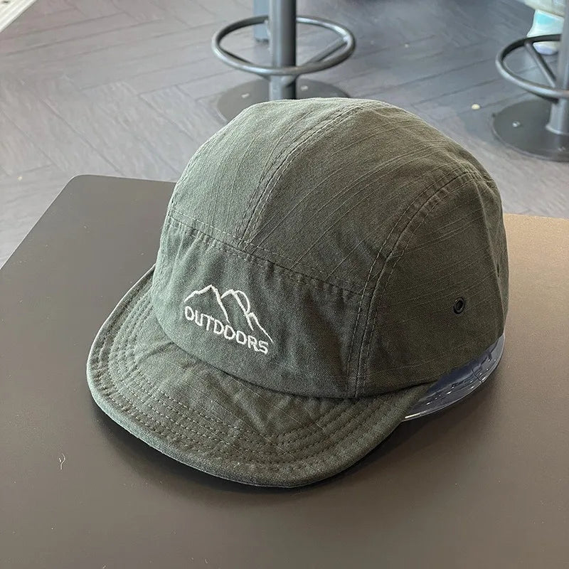 Japanese 5 Panel Short Brim Soft Baseball Cap Women Men Street Sunshade Student Outdoor Lightweight Sports Running Cap