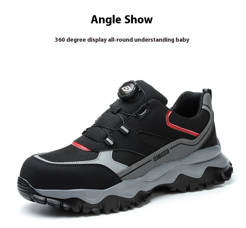 Steel Toe Safety Shoes for Men Lightweight Non Slip Work Sneaker Puncture Proof Work Shoes Unisex Coustruction Safety Work Boots