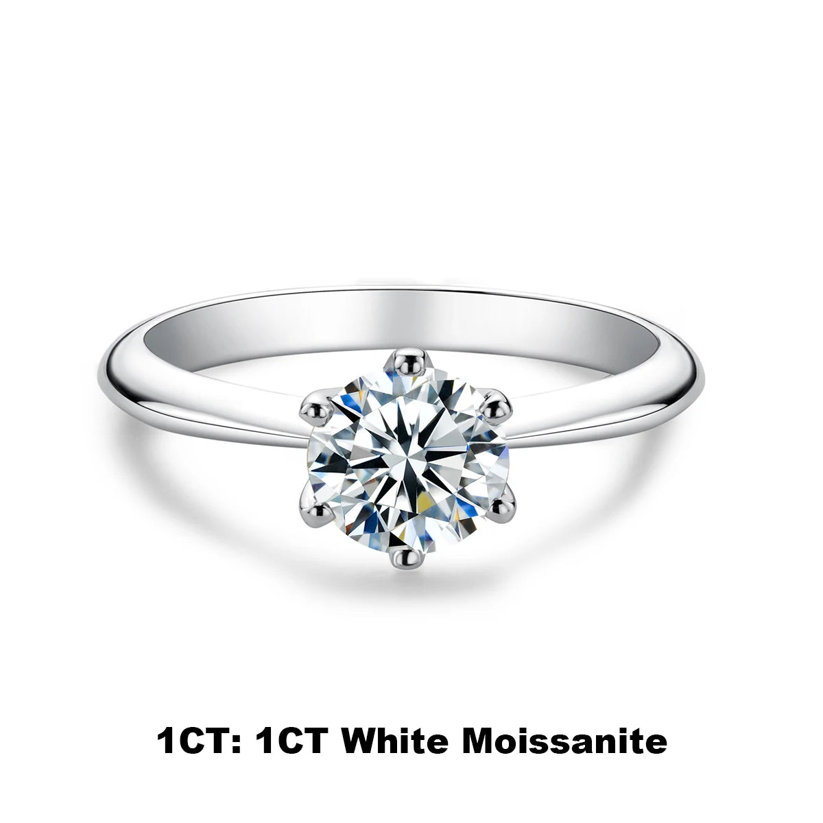 1ct 2ct 3ct 5ct D Color Moissanite Engagement  Ring for Women 925 Sterling Silver Gold Plated Solitaire Rings Wholesale