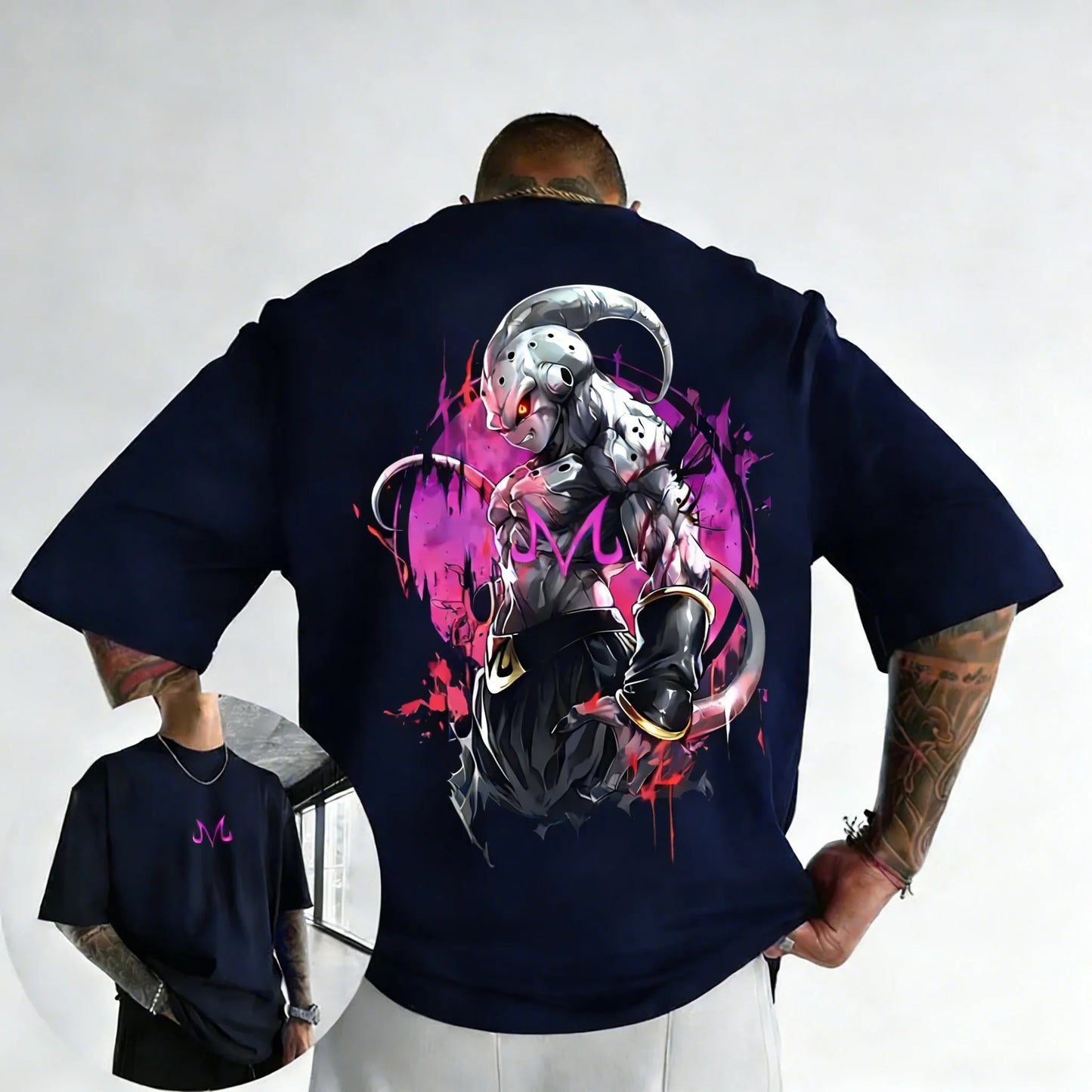 T-shirt Summer New Majin Buu Printed Men's and Women's Trendy Versatile Loose Casual Short Sleeve Top