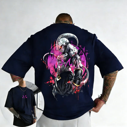 T-shirt Summer New Majin Buu Printed Men's and Women's Trendy Versatile Loose Casual Short Sleeve Top